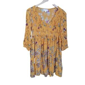 Altar'd State Womens Boho Floral Peasant Empire Waist Mini Dress Size S